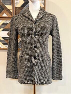 Vintage Ralph Lauren Sport Wool Tweed Knit Blazer Jacket size 4
